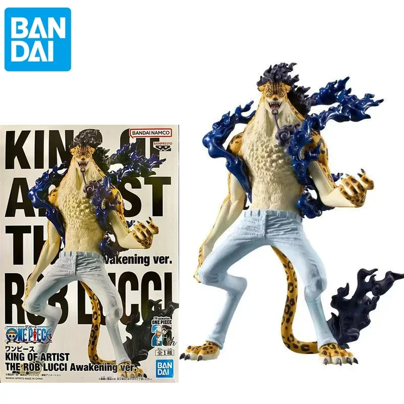 Figura de Acción Coleccionable de PVC de Bandai Banpresto Japan, One Piece, King of Artist, Rob Lucci, Versión Awakening, Juguete de Anime, Regalo