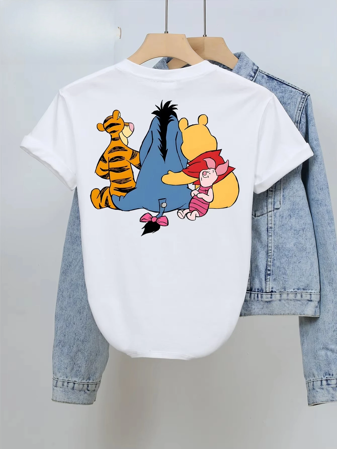 2026 Fashion New Style Winnie The Pooh Pure Cotton Short-sleeve, Men's/women's Daily Casual Soft High-quality Plus-size T-shirt