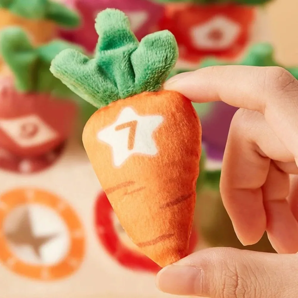 Um conjunto de alta qualidade cor aprendizagem montessori brinquedo crinkle folhas pelúcia cenoura brinquedo do bebê tecidos coloridos caixa tecido do bebê brinquedo presentes