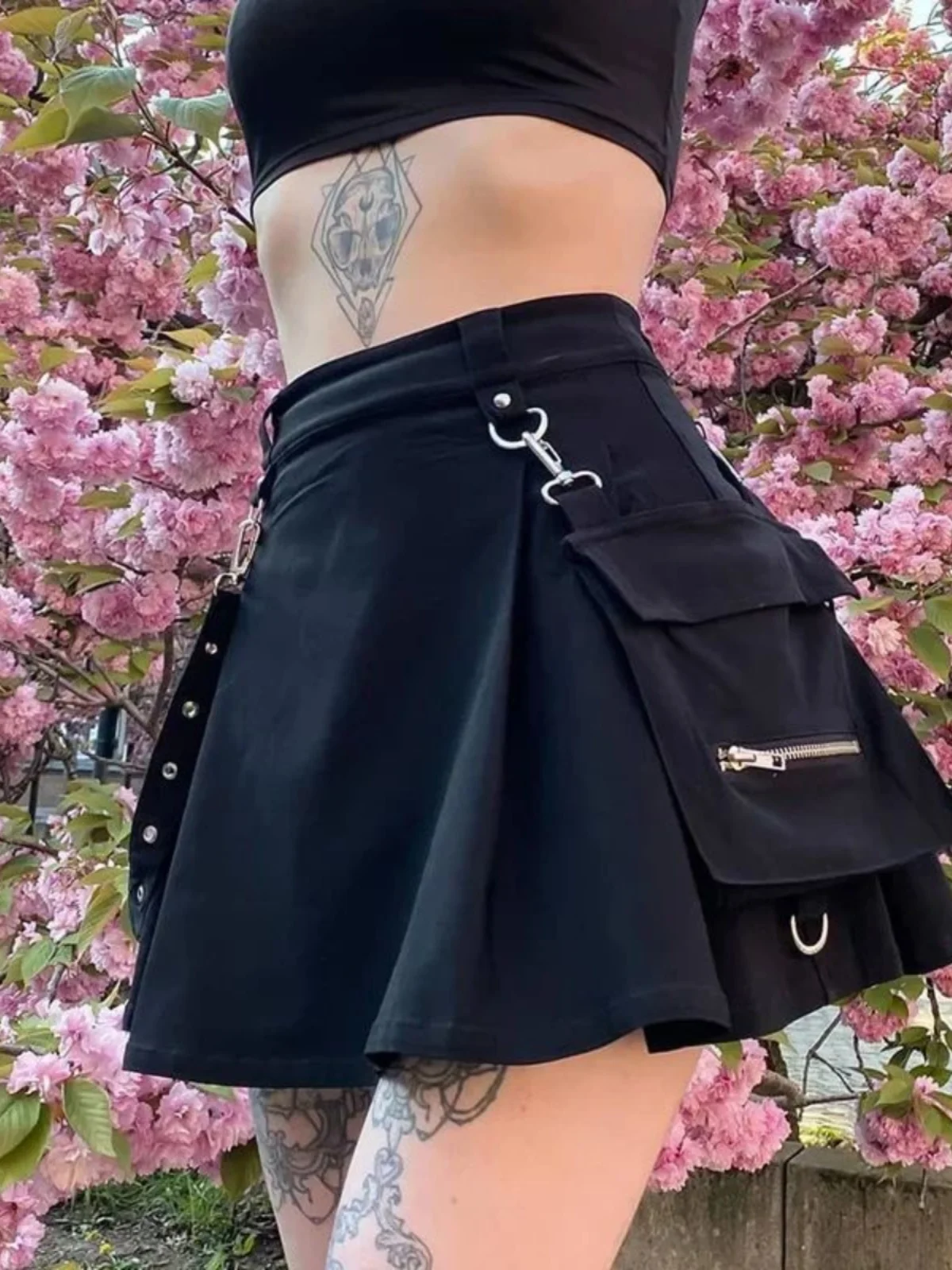 

High Waist Irregular Workwear Skirt Pure Color Women's A-Line Street Sle Casual Polyester Fiber Skirt for Young Ladies