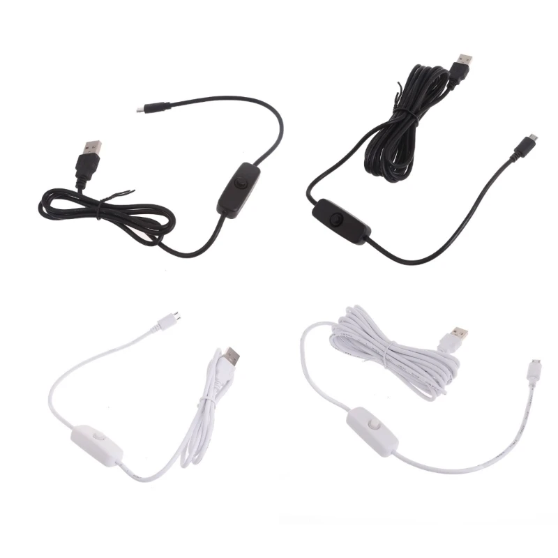 USB to Micro USB Power Cable with switch ON/OFF button Micro USB charging cable for Raspberry Pi 3 2 for Micro USB Phones Tablet