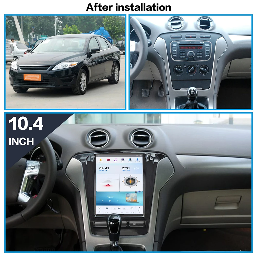 10.4 Inch CarPlay Car Radio For Ford Mondeo 4 2010-2013 Android 13 GPS Navigation Multimedia Player HD Touch Screen Head Unit