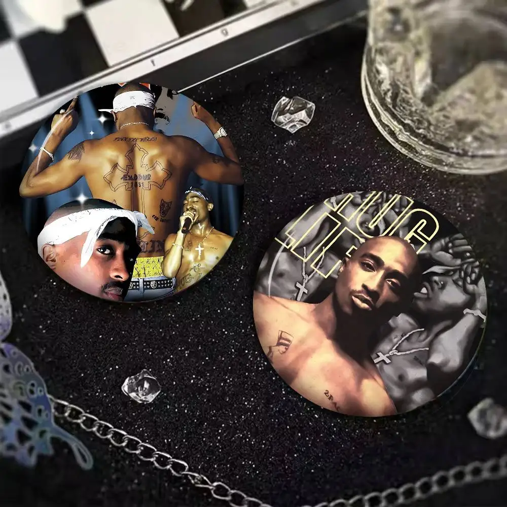 Hall of Fame rapper T-Tupac 2-2pac Creative Tinplate Soft Button Pins Animal Icon Brooch Lapel Backpack Badge Accessories Pin