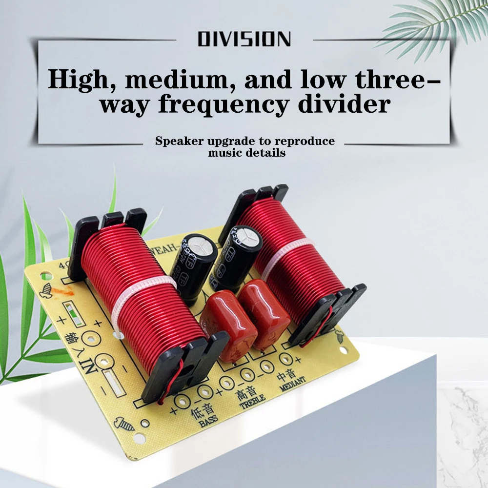 150W 3 Way HiFi Speaker Frequency Divider Audio Crossover Filter Treble Alto Bass Frequency Divider for Professional or Home Use