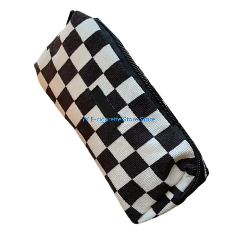 Corduroy Pencil Case Large Compartment Zippered Pen Case Cosmetic Storage Bag