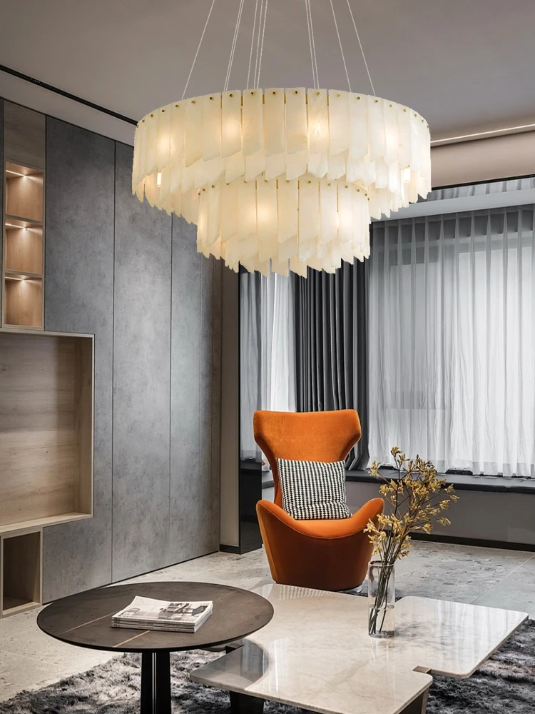 

Dining Room Nordic Style chandeliers Living Room Pendant Light Minimalist Villa Hall Chandelier Marble Bedroom Hanging Lamp