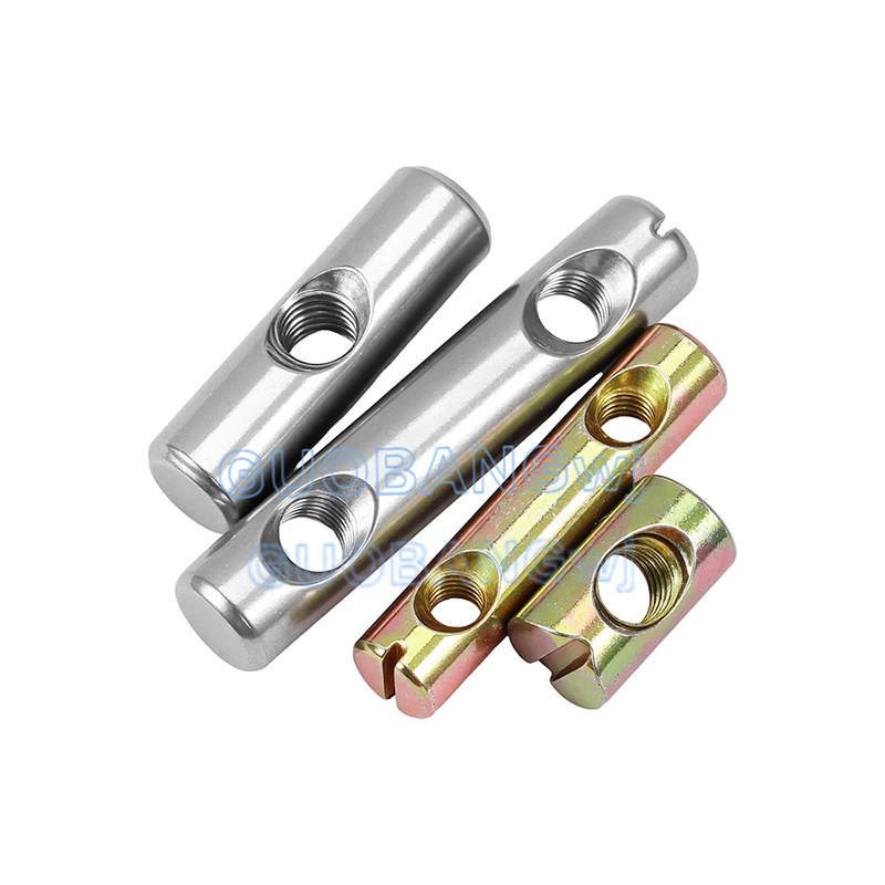 304 Stainless Steel Punch Cylinder Pin Carbon Steel Zinc Alloy Hammer Nut Color Zinc Double Hole Nut M6 M8