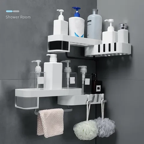 Corner Bathroom Shelf, Shampoo Holder, Kitchen Storage Rack, Mess Shower Organizer, Wall Holder, Space Saver, Household Items