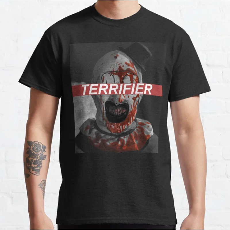 

0528 Retro Horror movie Art the clown killer Terrifierscary halloween Gift t shirt Scream film Graphic clothes All size tops