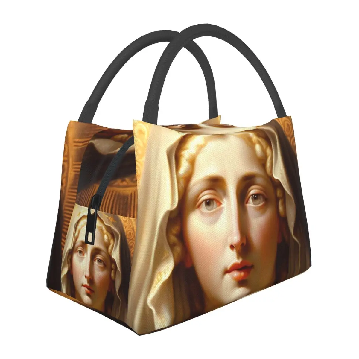 

Mother Virgin Mary Lunch Bag Our Lady of Guadalupe Vintage Lunch Box For Unisex Travel Portable Cooler Bag Tote Food Bags