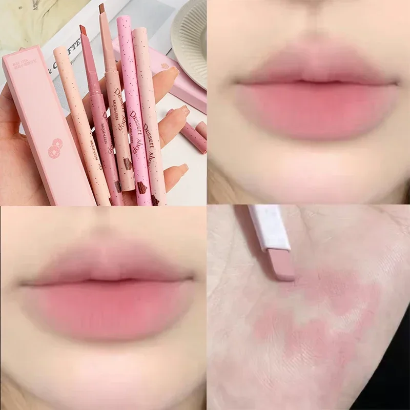 5 Colors Matte Lip Liner Lipstick Pen Waterproof Lasting Plump Velvet Lipstick Natural Outline Lips Line Pen Lip Makeup Cosmetic