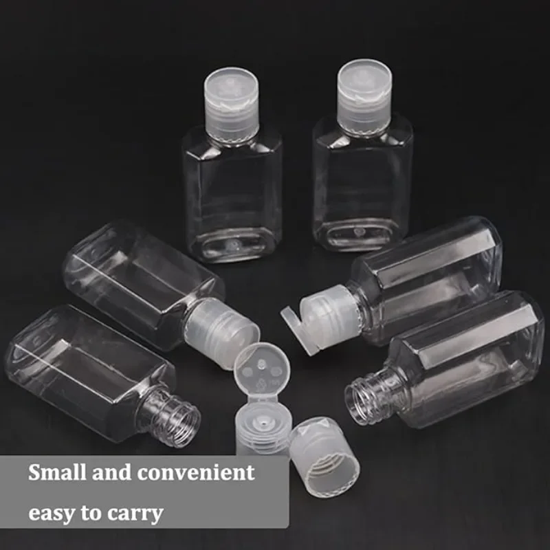 40PCS 30/60ML Empty Plastic Refillable Travel Size Bottles Mini Plastic Vial Toiletry Container for Hand Sanitizer Toiletries