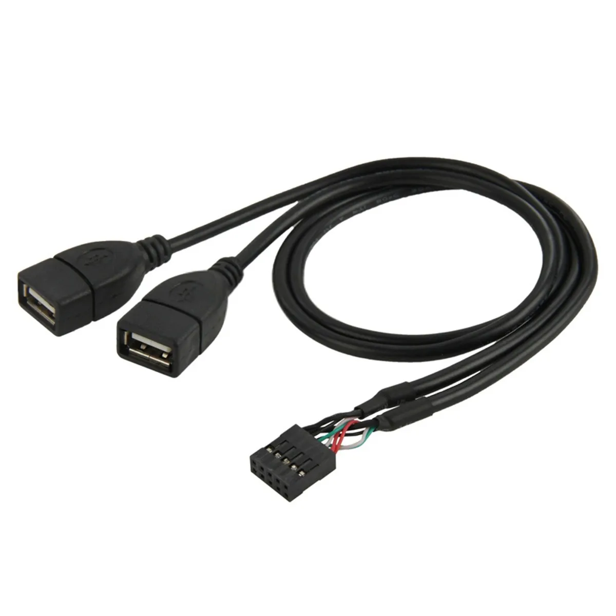 15cm 30cm 50cm MotherBoard 9Pin Turns USB2.0 Two Extension Line Main Board Female Header to Dual USB 2.0 Female Adapter Cable