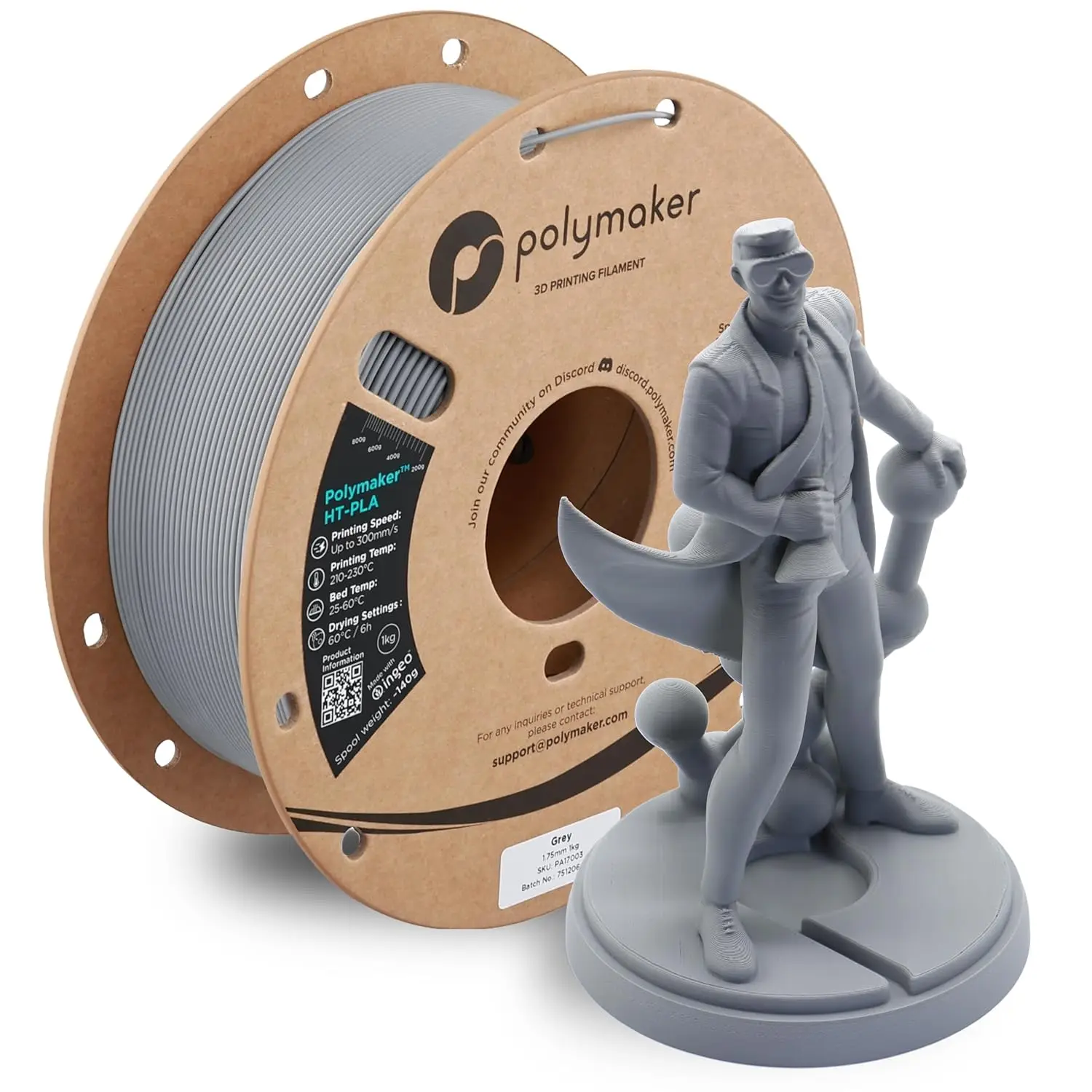 

Polymaker HT-PLA Filament 1.75mm, High Temp PLA for 3D Printing, Heat Stable Up to 150°C, Easy to Print for FDM Printer