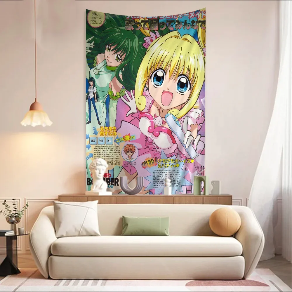 Mermaid Melody Anime Pichi Pitch Hanging Bohemian Tapestry Cheap Hippie Wall Hanging Bohemian Wall Tapestries Mandala Wall