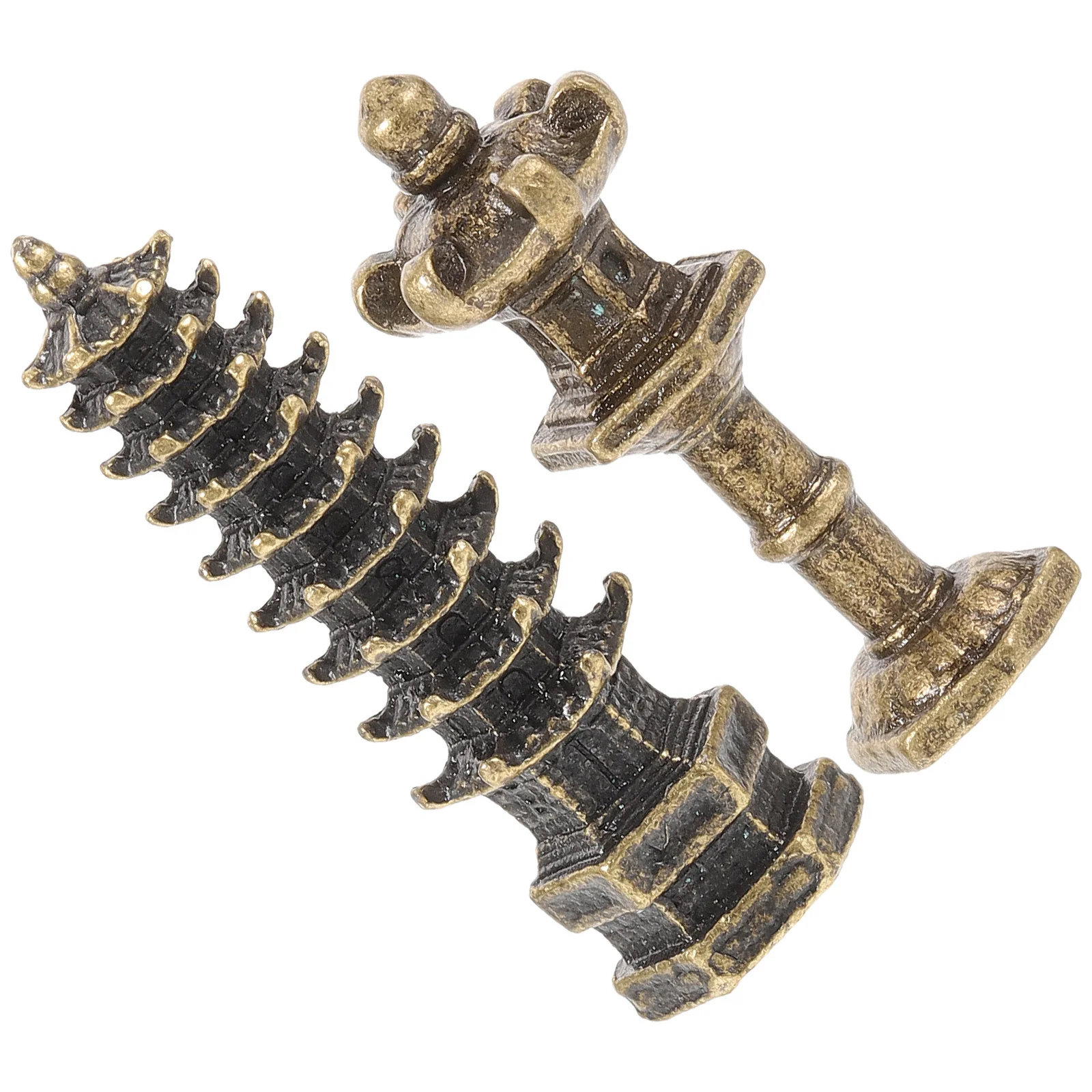 

2Pcs Zen Garden Stone Lantern Tower Alloy Craft Durable Mini Sculpture Outdoor Landscape Garden Desktop Decor Miniature Tower