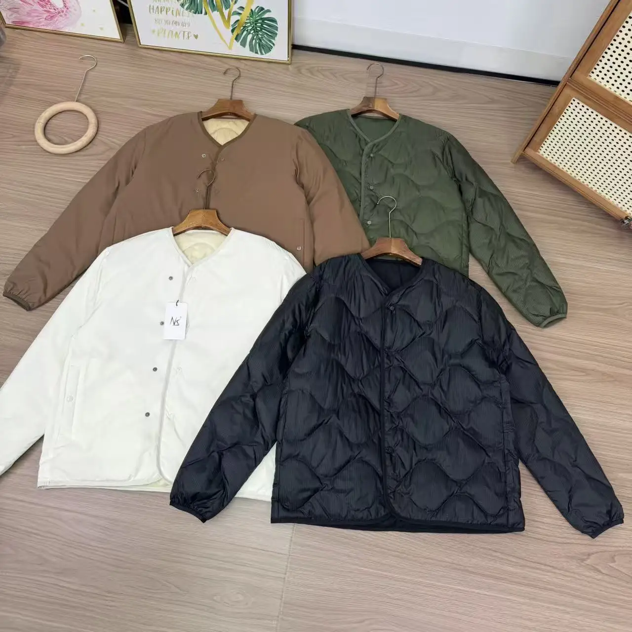 

Double-Sided Wear V-Ne down Jaet Casual American Retro Workwear Sle Women's Men's Couples Coat Commute Sle Regular Sl...