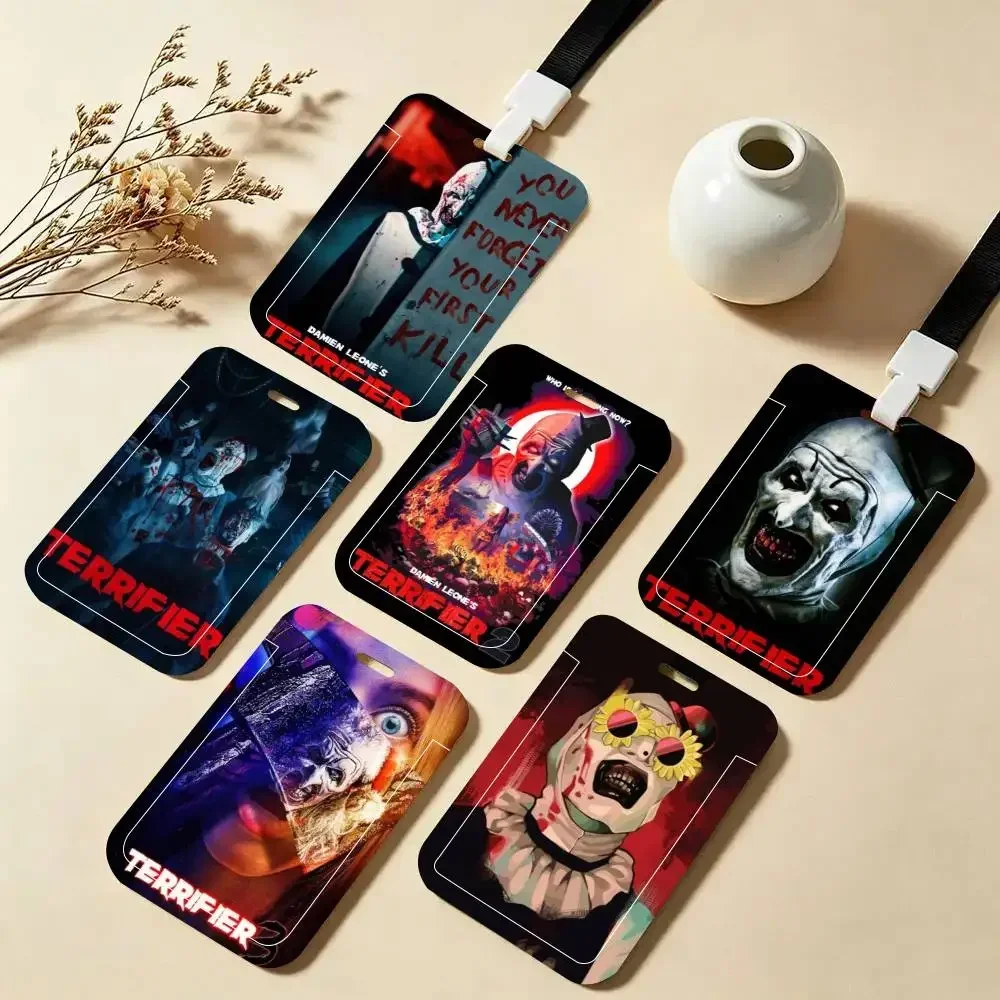 Terrifier 3_2_1 Horror Movie Film ID Card Holder Neck Strap Pendant Door Badge Holder Lanyards Keychain Work Credential