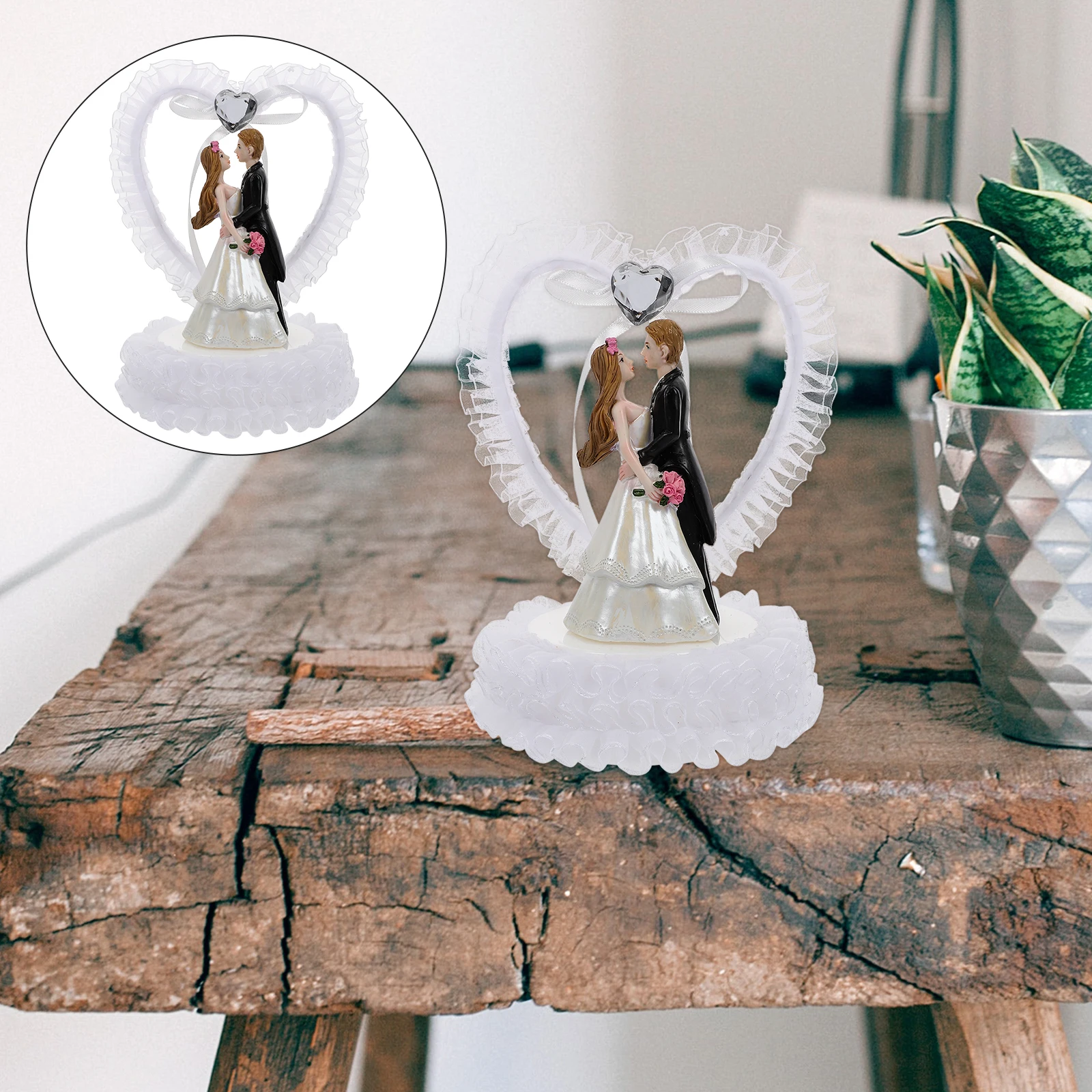 

1pc Bride Groom Statue Ornament Wedding Cake Decor Lovely Couple Desktop Decoration Creative Valentine'S Day Gift Unique Bridal