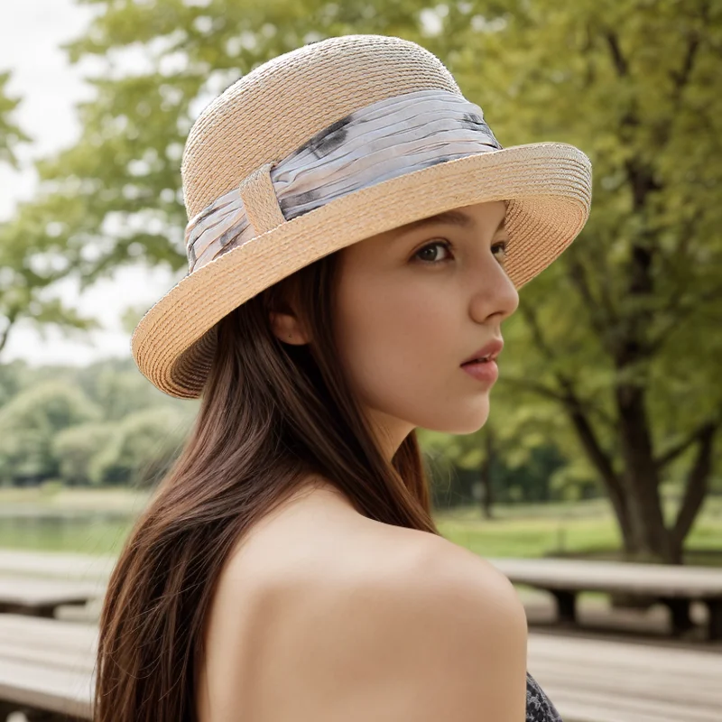 Lafite grass hat, straw woven sun hat, women's UV protection sun hat, beach outing sun hat, women's summer hat