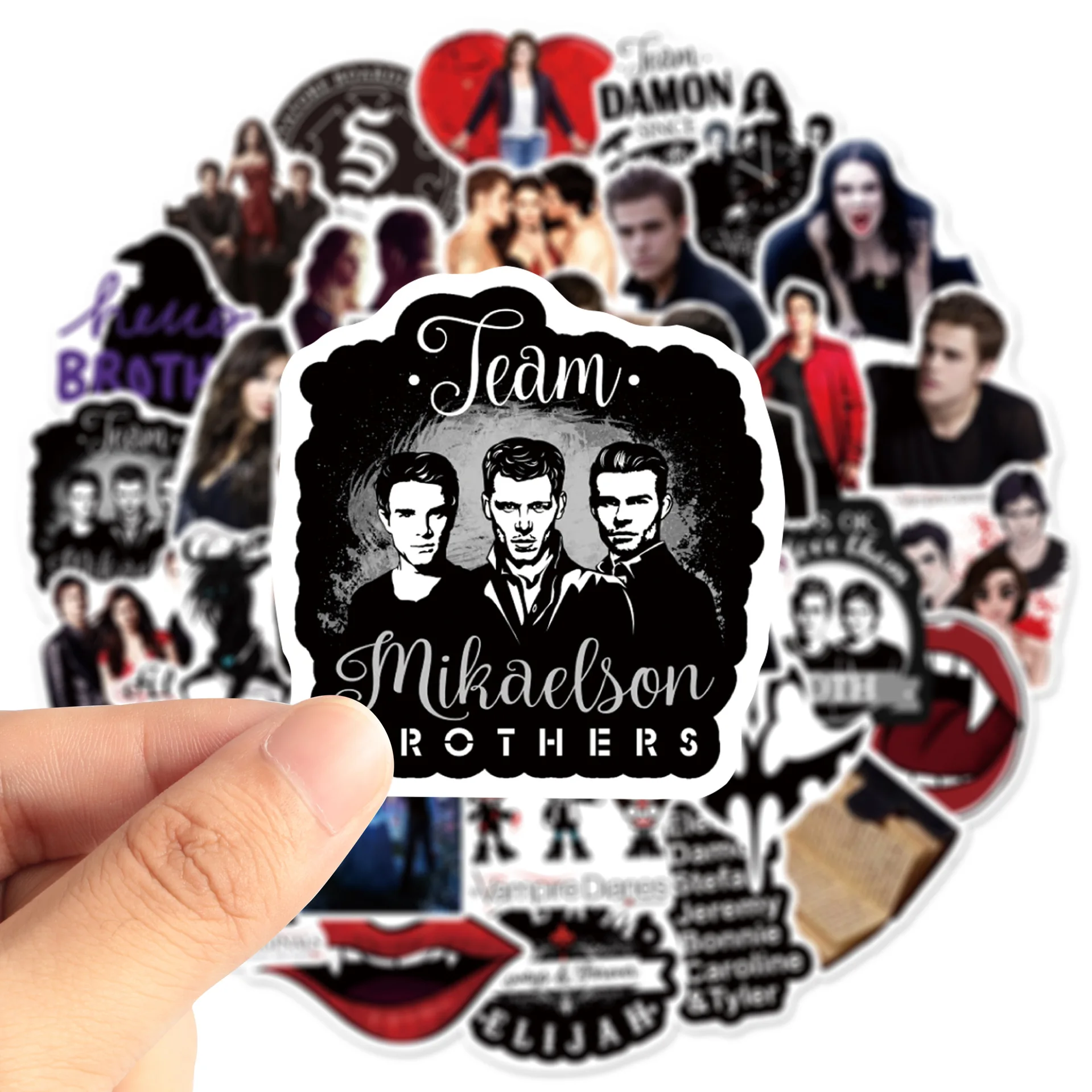 50Pcs TV Show The Vampire Diaries Stickers Cool for Suitcase Luggage Scrapbook Skateboard PVC Waterproof Graffiti Sticker