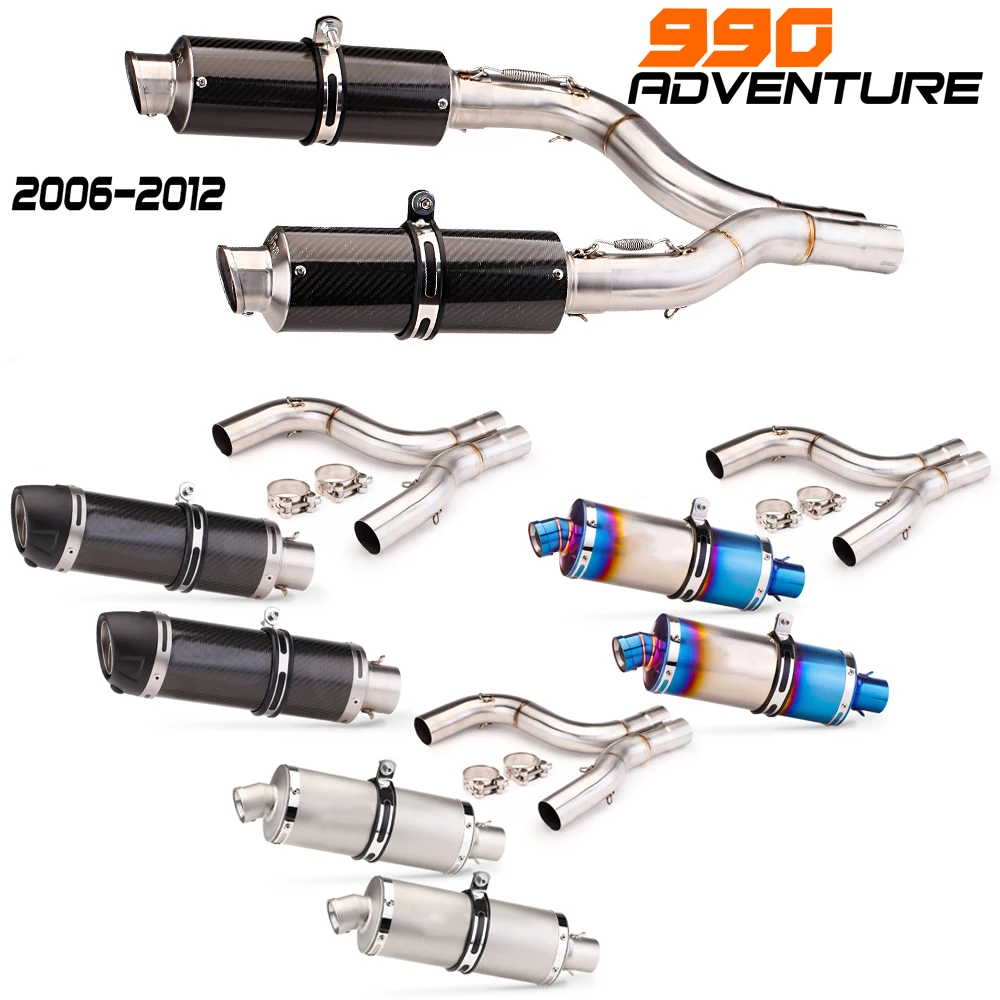 

universal Motocross Escape Slip-on 990 Adventure R / S Motorcycle Exhaust Muffler Middle Link Pipe For 990 Adventure 2006-2012