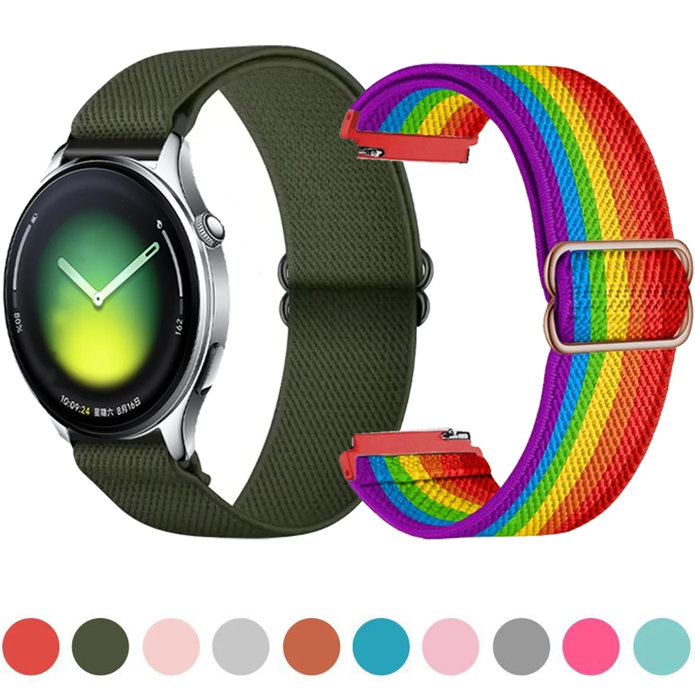 20mm 22mm Nylon Strap for Xiaomi Watch 5/S4 3 2/Color 2 Adjustable Wristband for Oneplus Watch 3 46mm/Lite/2/2R/OPPO Watch S/X2
