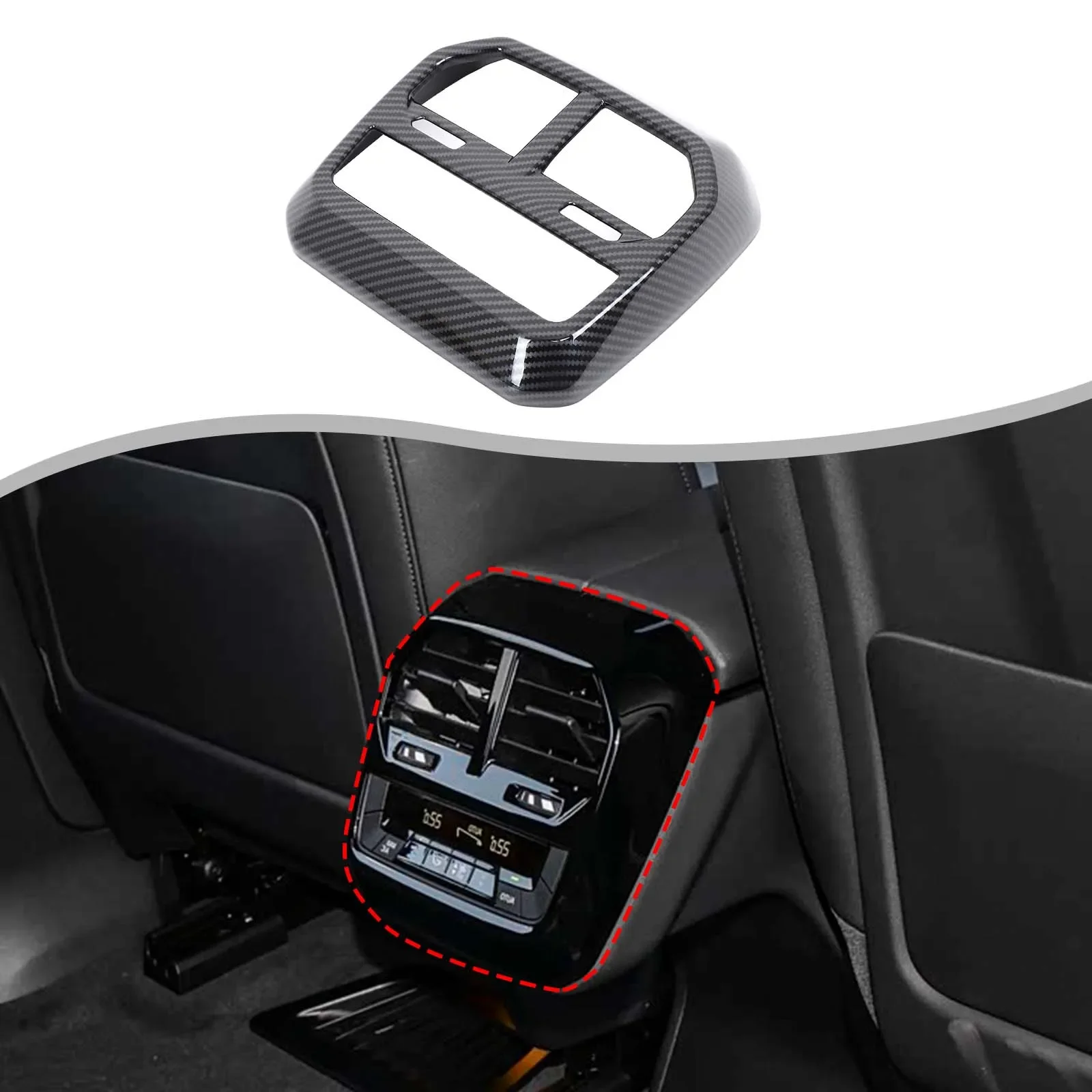 

ABS carbon fiber 1 piece set For BMW ix 2022-2024 car rear exhaust air outlet frame decoration sticker car interior accessories