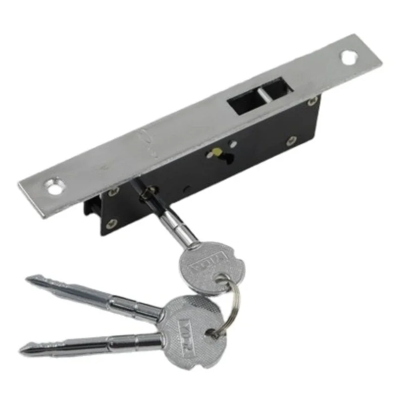 Cerradura antirrobo de aleación de aluminio para puerta corredera, cerrojo de seguridad para puerta de madera, bloqueo de suelo con llaves cruzadas