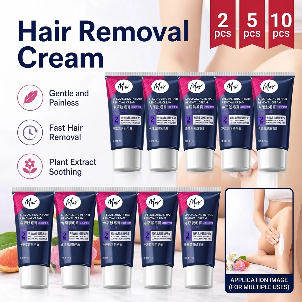 50g Pure Smooth Hair Removal Cream for Underarm Non-Permanent Gentle Removal for Male And Female Students