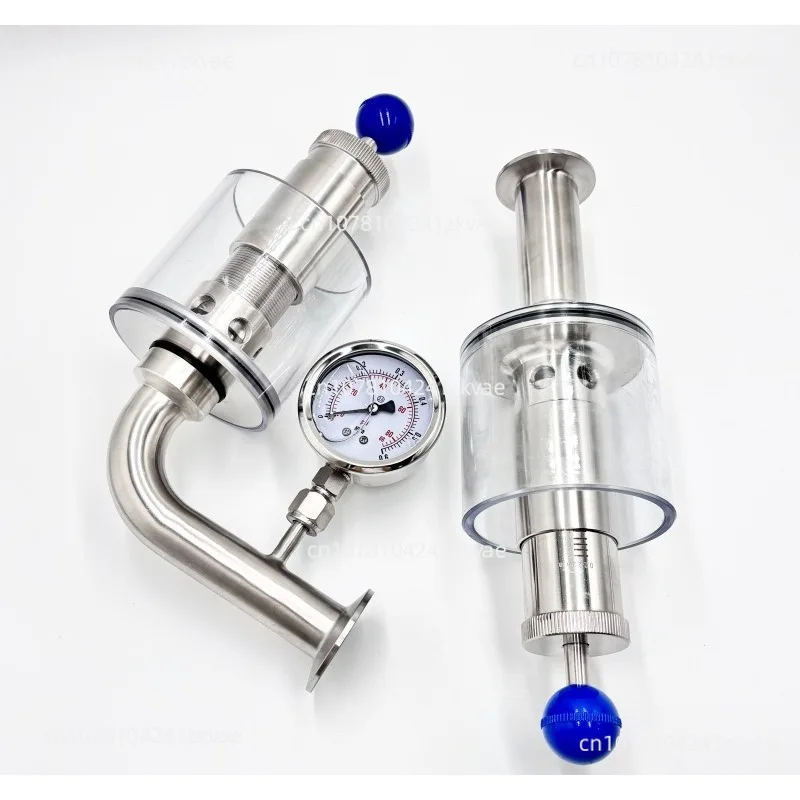 304 Stainless Steel Pressure Gauge & Pressure Relief Valve, Exhaust Safety Valve For Home Brew Beer Fermentation Tank Pressure
