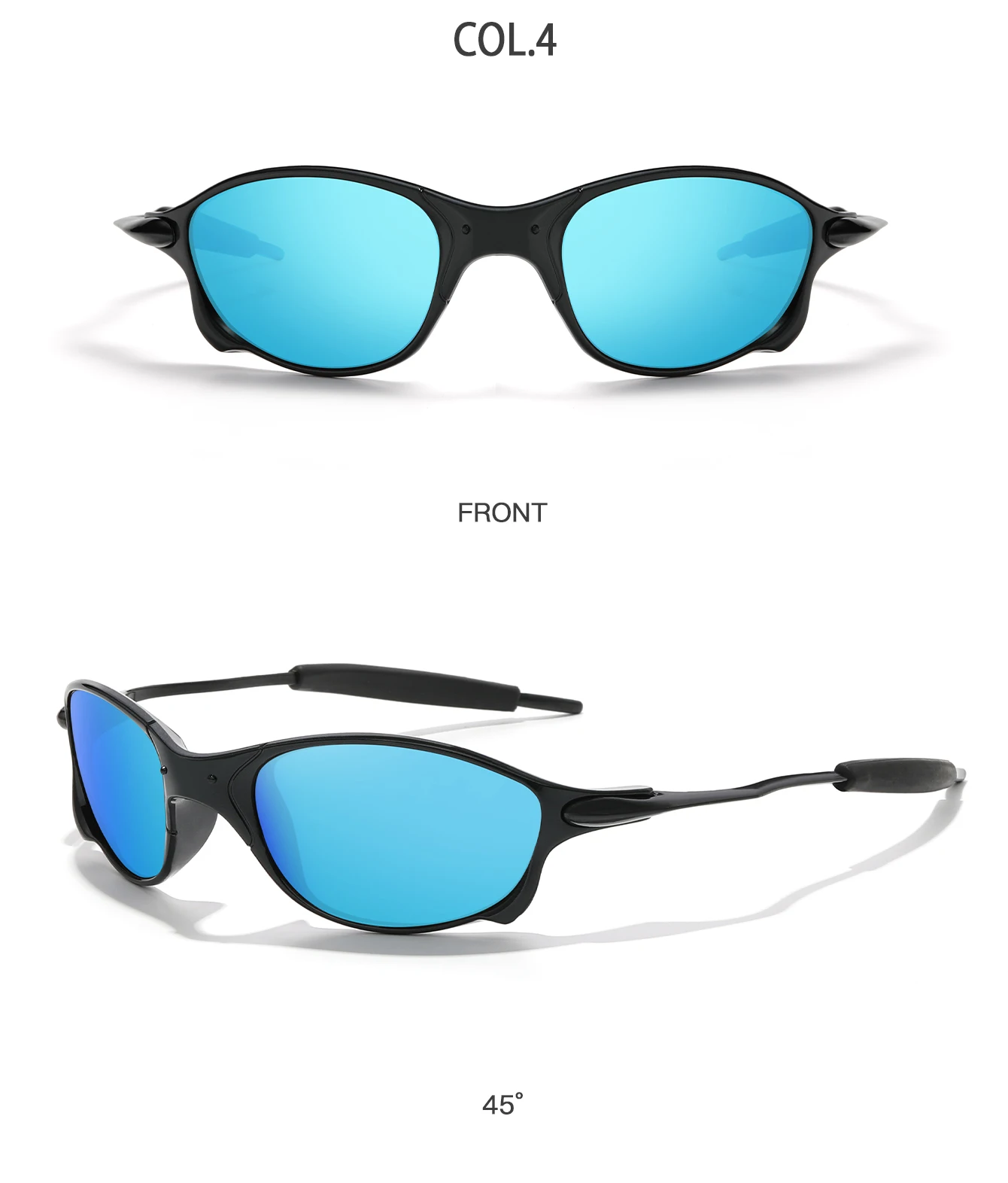 Polarisierte Sonnenbrille für Männer und Frauen, Metallrahmen-Brille mit UV-Schutz für Outdoor-Sportarten, Radfahren, Laufen, Wandern, Fahren – Detail 6