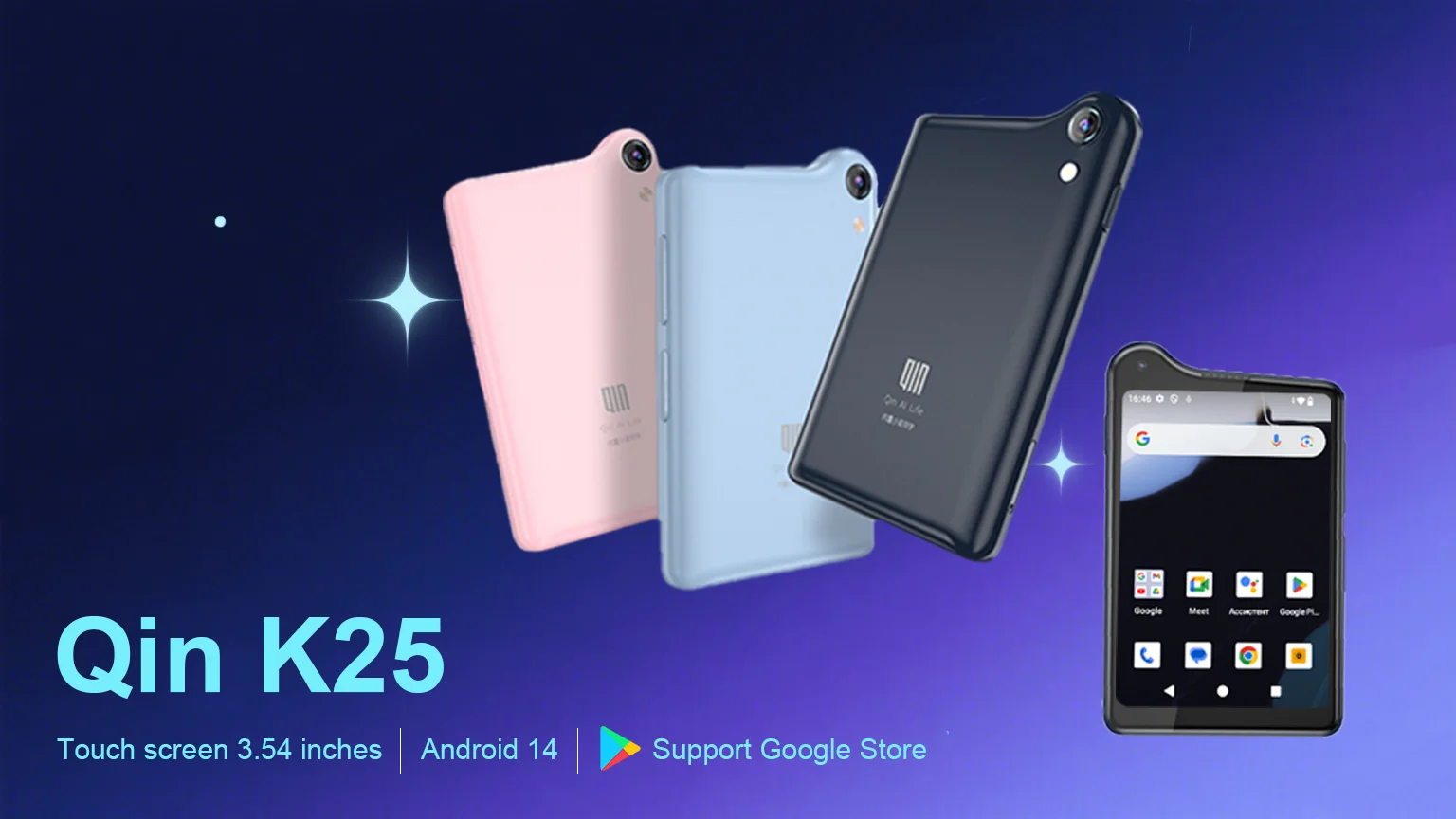 Qin F25 MTK8786 Not Unlock Google Play Android 14 Dual SIM Cards 6GB+128GB 2700mAh WIFI Bluetooth Touch 3.54Inch Screen