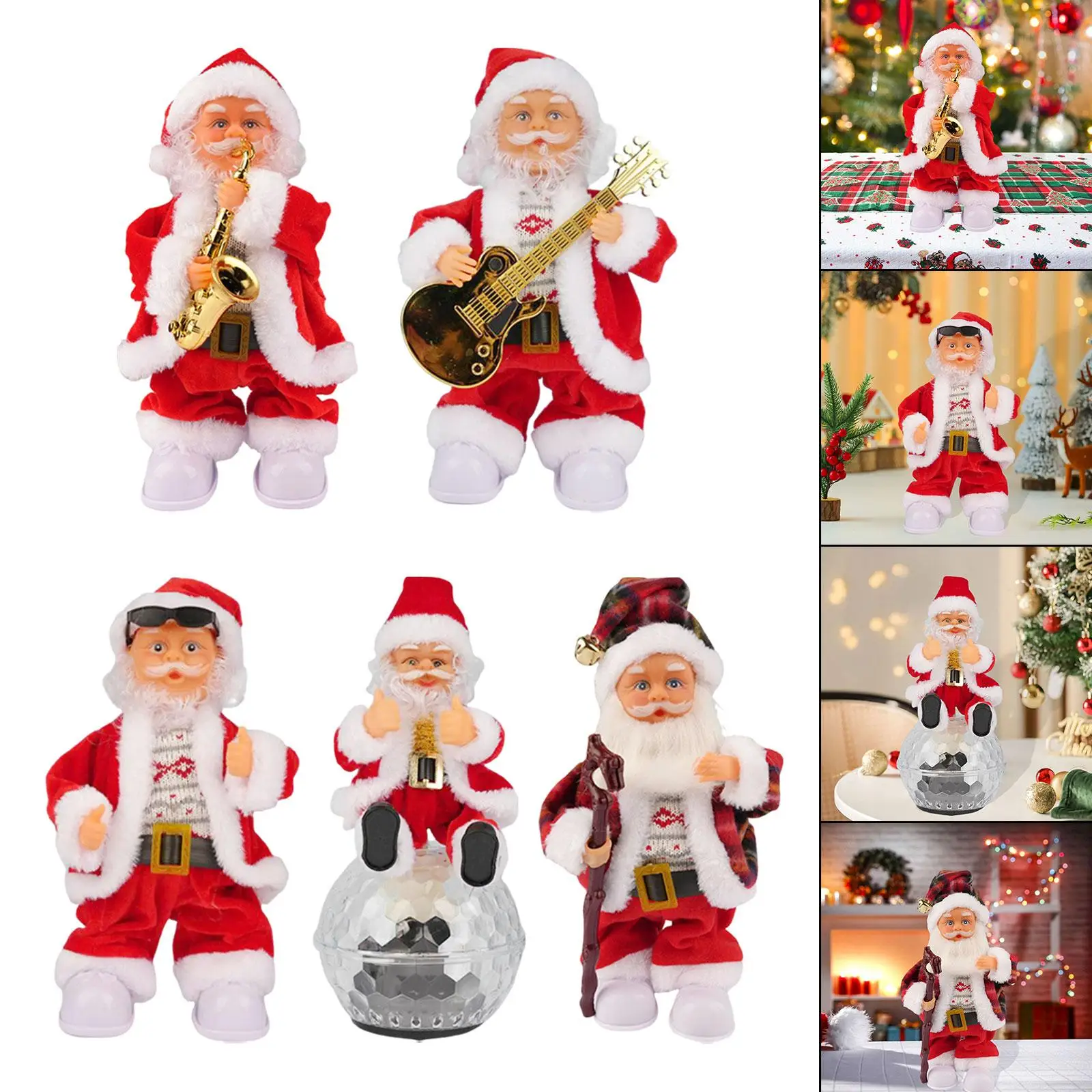 

Музыкальная Рождественская игрушка Санта-Клауса, электрическое анимированное украшение для дома, праздничный подарок для детей