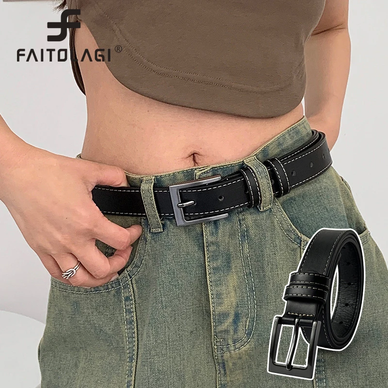 أسود بولي Belts أحزمة جلدية للرجال والنساء ، الجينز السراويل حزام ، سبيكة الموضة دبوس مشبك ، حزام الملابس ، ديكور حزام المشدات ، الكلاسيكية