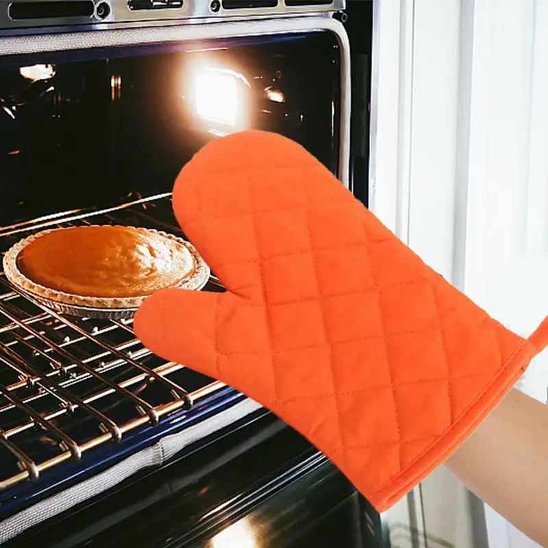 High Temp Oven Mitts Kitchen Potholder Gloves Waterproof Non-slip Cooking Gloves Anti-Scald Kitchen Potholder Flexible Thick