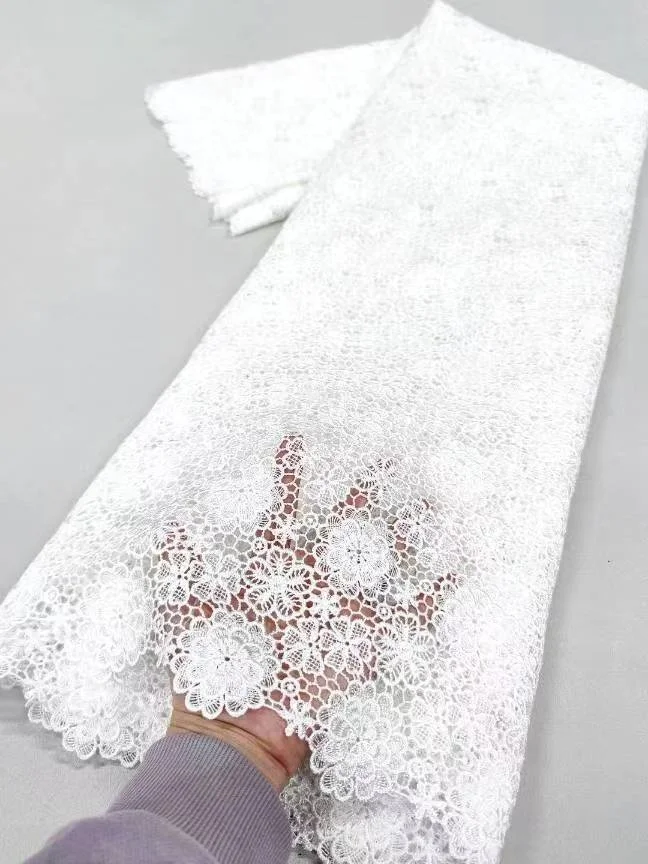 

2025 African Nigerian High-Quality Embroidery Mesh Lace Fabric French Tulle Sequins for Wedding Party Dresses 5 Yards XL106