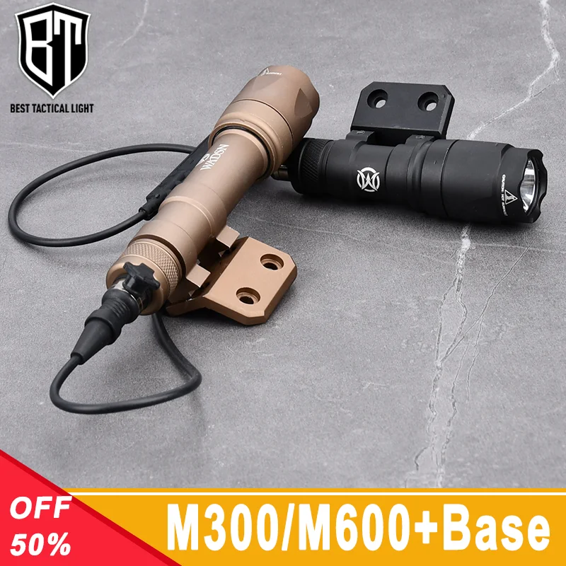 

WADSN M600C M600 M300A M300 Tactical Flashlight With Hunting Weapon Airsoft Scout Accessory Fit Mlok Keymod Rail Offset Mount