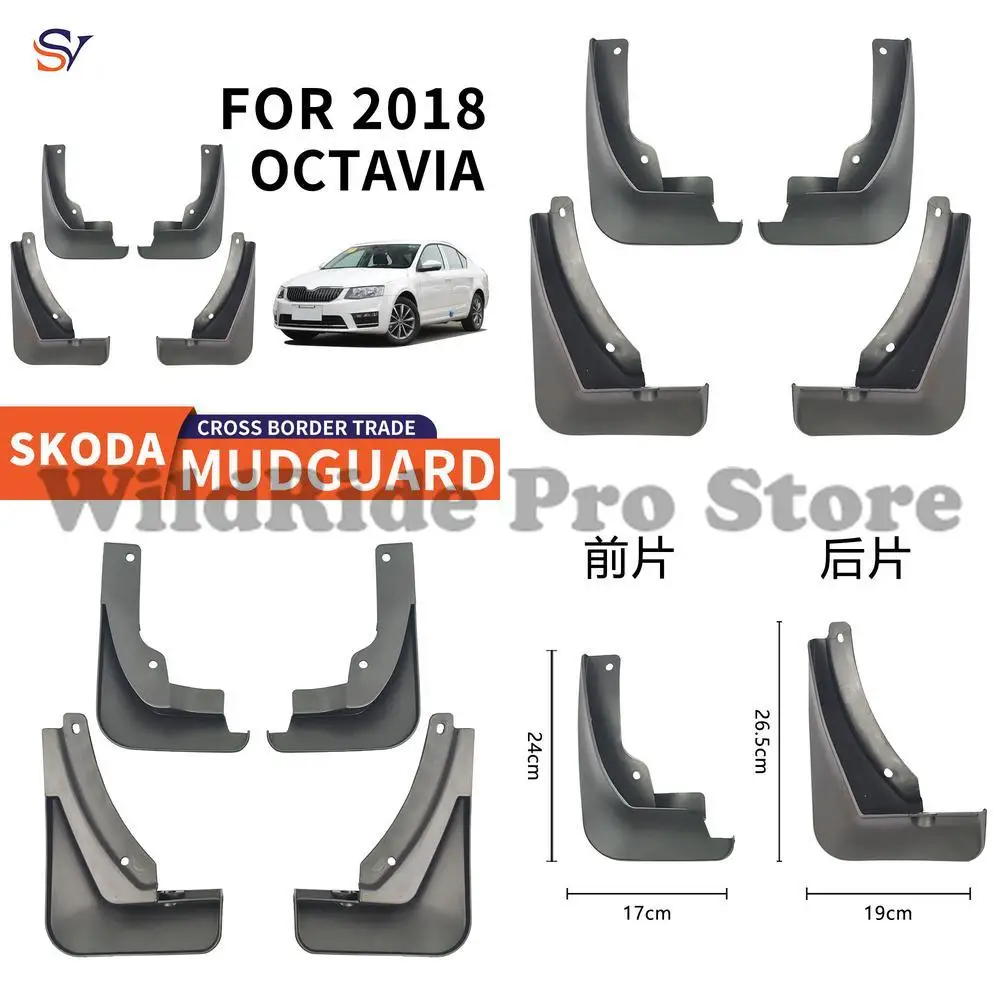 

Front and Rear Mud Flaps for 2018 Skoda Octavia Easy Installation PP Plastic Protection Fender Liners