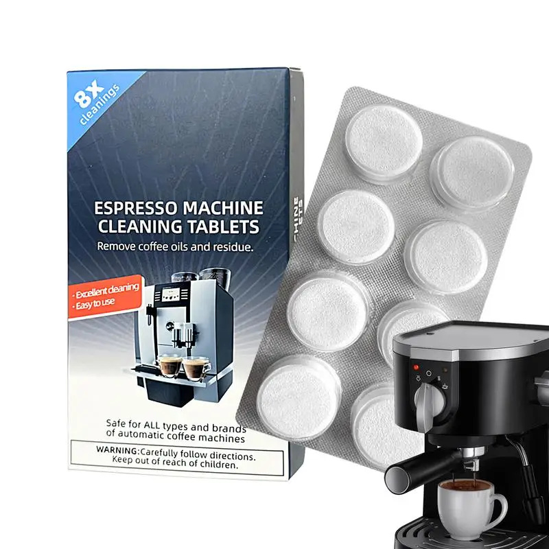 Espresso Machine Cleaning Tablets 8 Count Coffee Machine Cleaner Descaler Tablets Safe & Effective Descaling Tablets For All