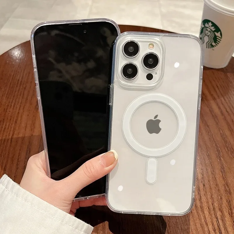 Magnetische Anti-Vergilbungs-Slim-Transparent-Hülle für iPhone 18 17Air 16 15 14 11 ProMax 13 12 MINI Stoßfeste Durchsichtige Handyhülle – Detail 5