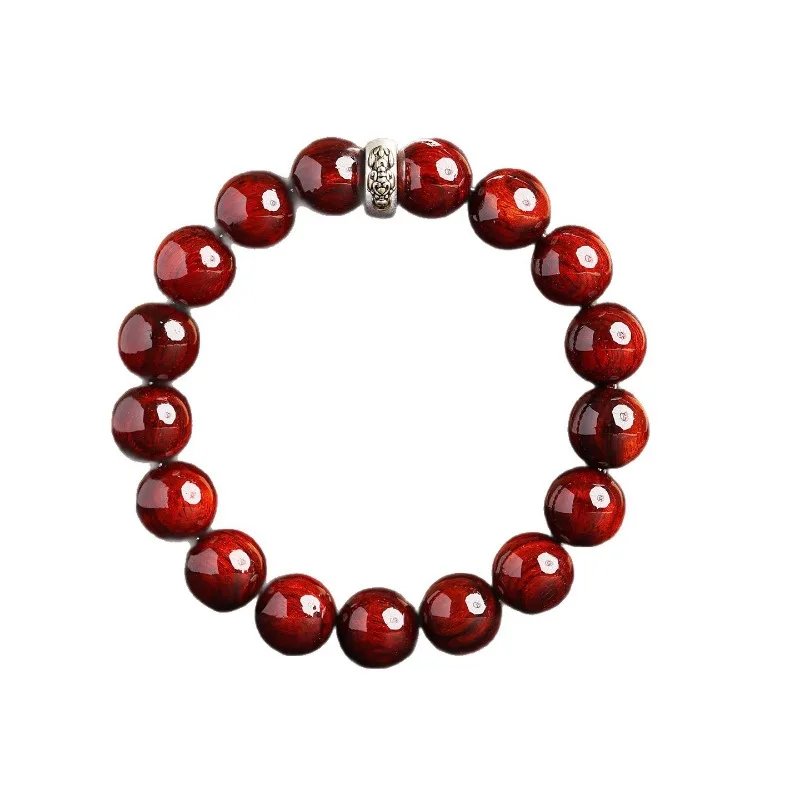 Small leaf red sandalwood bracelet old material red sandalwood twelve zodiac natal year guardian Buddha bead