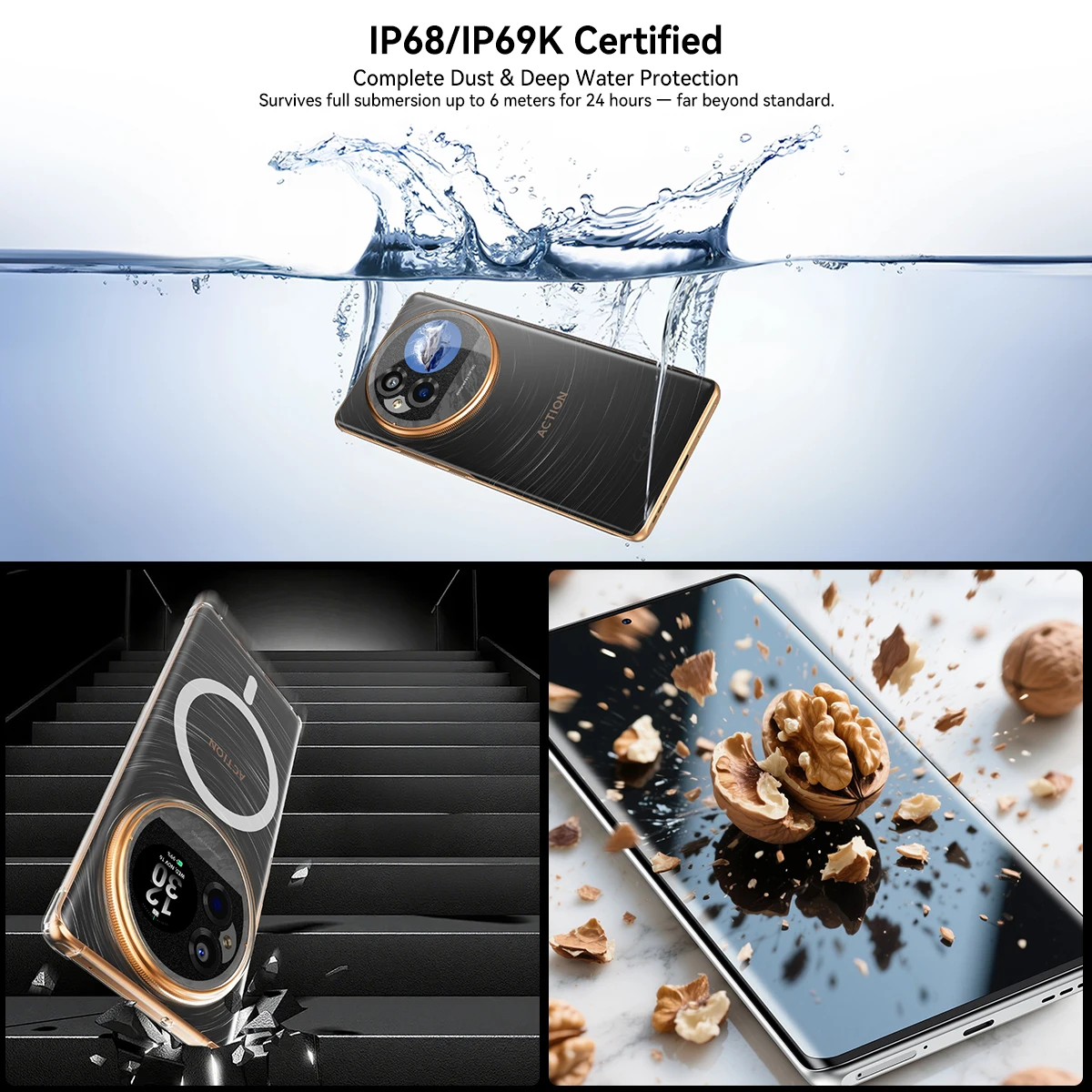 [World Premiere] IIIF150 Action 15 Pro Smartphone 6.78" AMOLED FHD+ 120Hz Screen MTK Helio G100 IP68 IP69K Waterproof 5100mAh