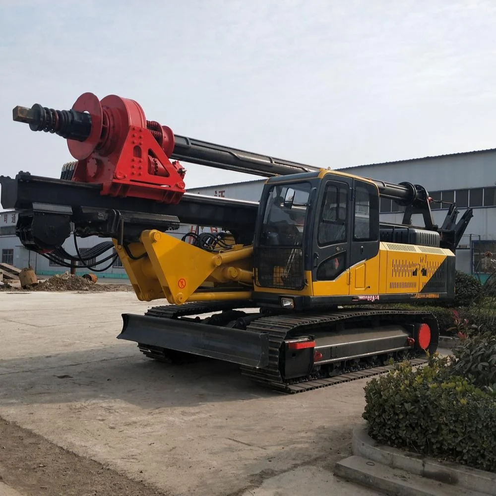 Construction Diesel Engine Crawler Guardrail Rotary Drilling Rig 21m LR80 Concrete Screw Pile Driver