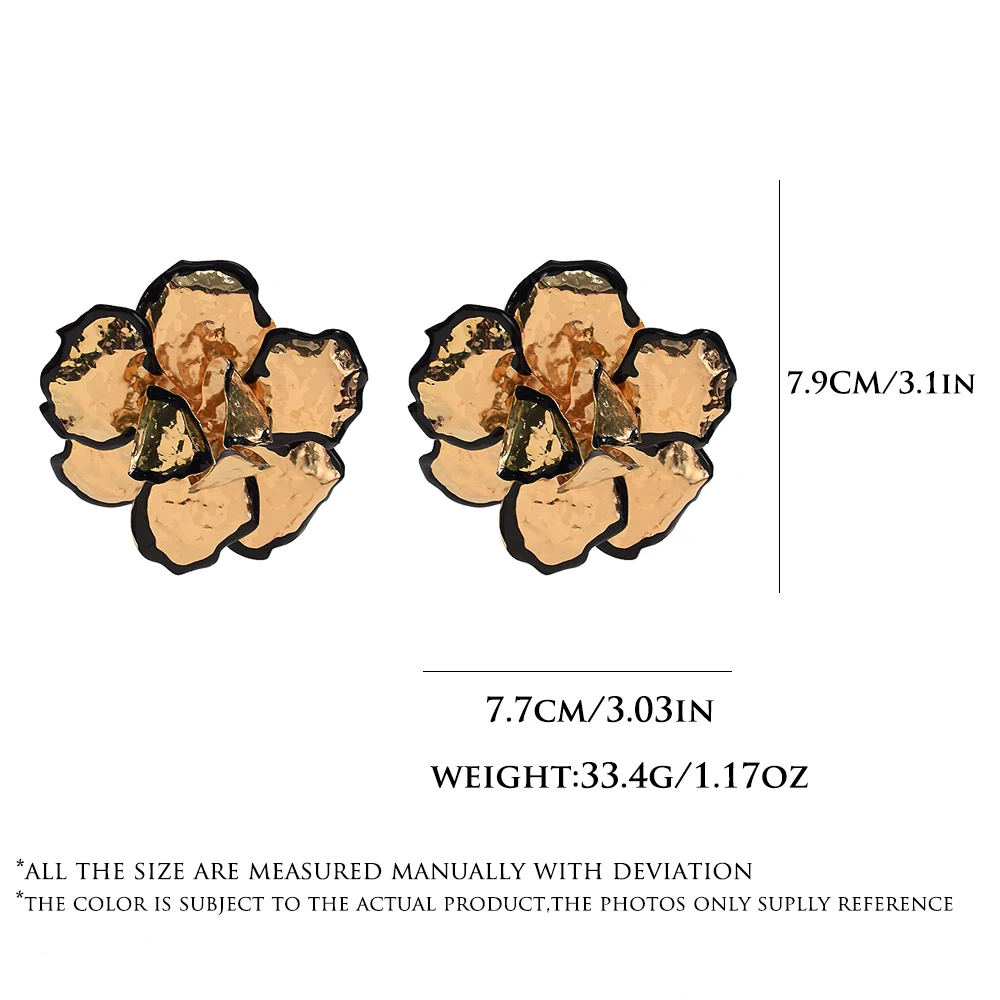 Legújabb divatú Fém Arany színben virágos biss fülbevaló számára Nők Virágos Nyilatkozat fülbevaló ékszer Adomány Nagybani