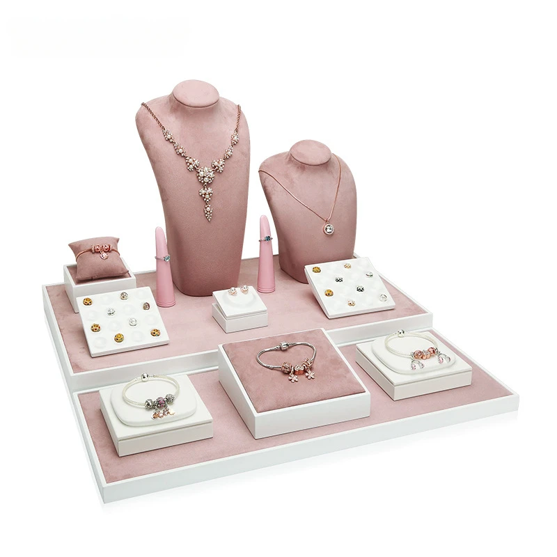 Jewelry Display Stand Shooting Stall Props Necklace Bracelet Display Table Pink Paint Jewelry Display Table