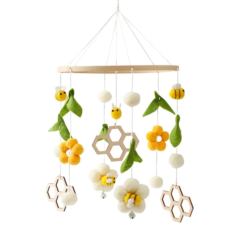 

Baby Bed Rattle Bed Bell Toys Baby Rattle Toy Bee Animals Shape Newborn Crib Mobile Rattle Wool Balls Beads Bed Bell For Baby