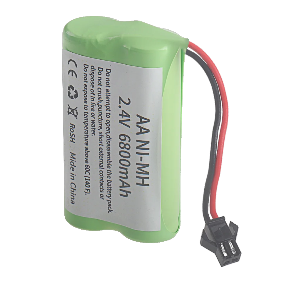 2.4V NiMH 6800mah Battery with SM Plug for Rc toy Car Tanks Trains Robots Boat Guns parts Ni-MH AA 2.4 v Rechargeable Battery