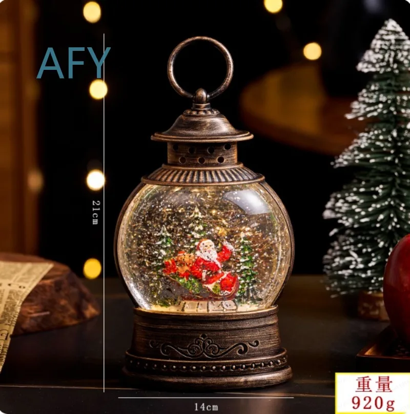 Santa Claus Music Snow Globe Ornament for Christmas Decor Creative Gift for Home Party Scene Arrangement Festive Holiday