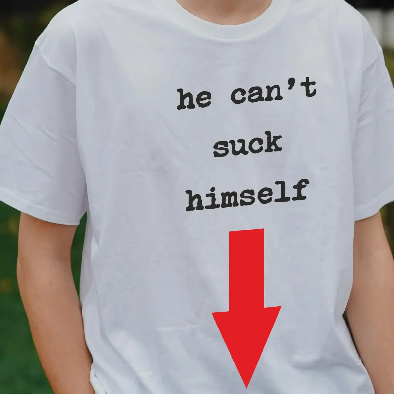 He Can't Suck Himself Funny Offensive Meme T shirt Men's Casual Trendy Brain Rot Viral Lifestyle vintage Washed graphic Soft